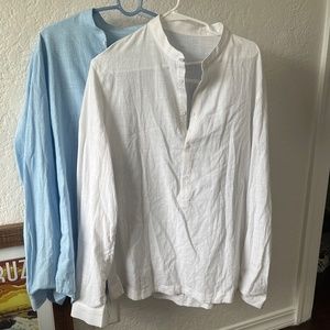 2 Amazon basics linen shirts men’s L